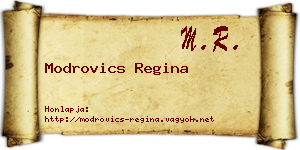 Modrovics Regina névjegykártya